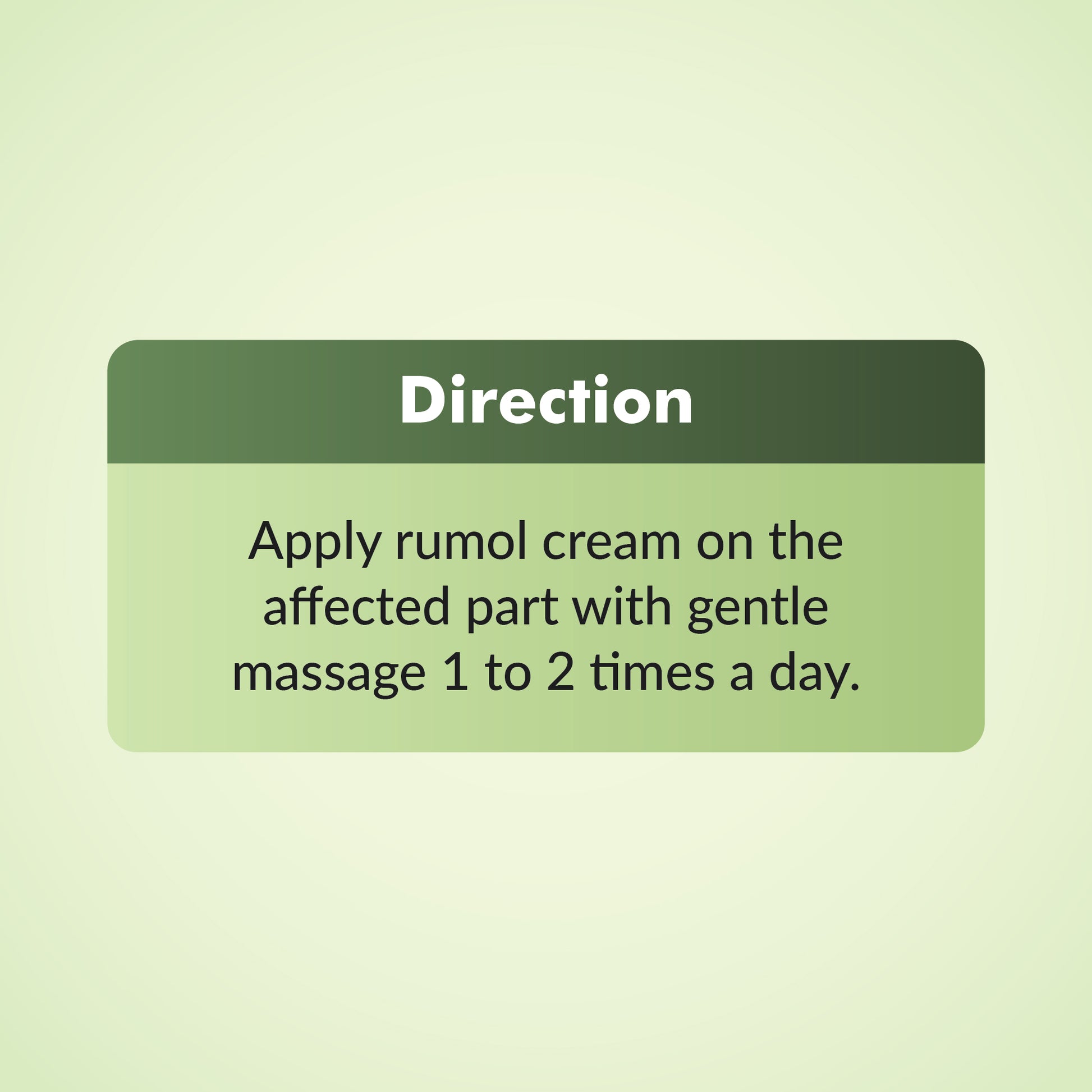 Rumol Cream 50GMS Directions